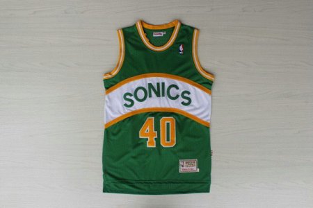 Maillot De Basket Seattle Supersonics Shawn Kemp 40 Engrener Vert